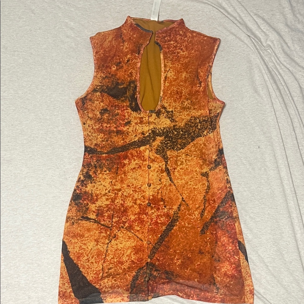 Missguided Orange and Black Mini Dress